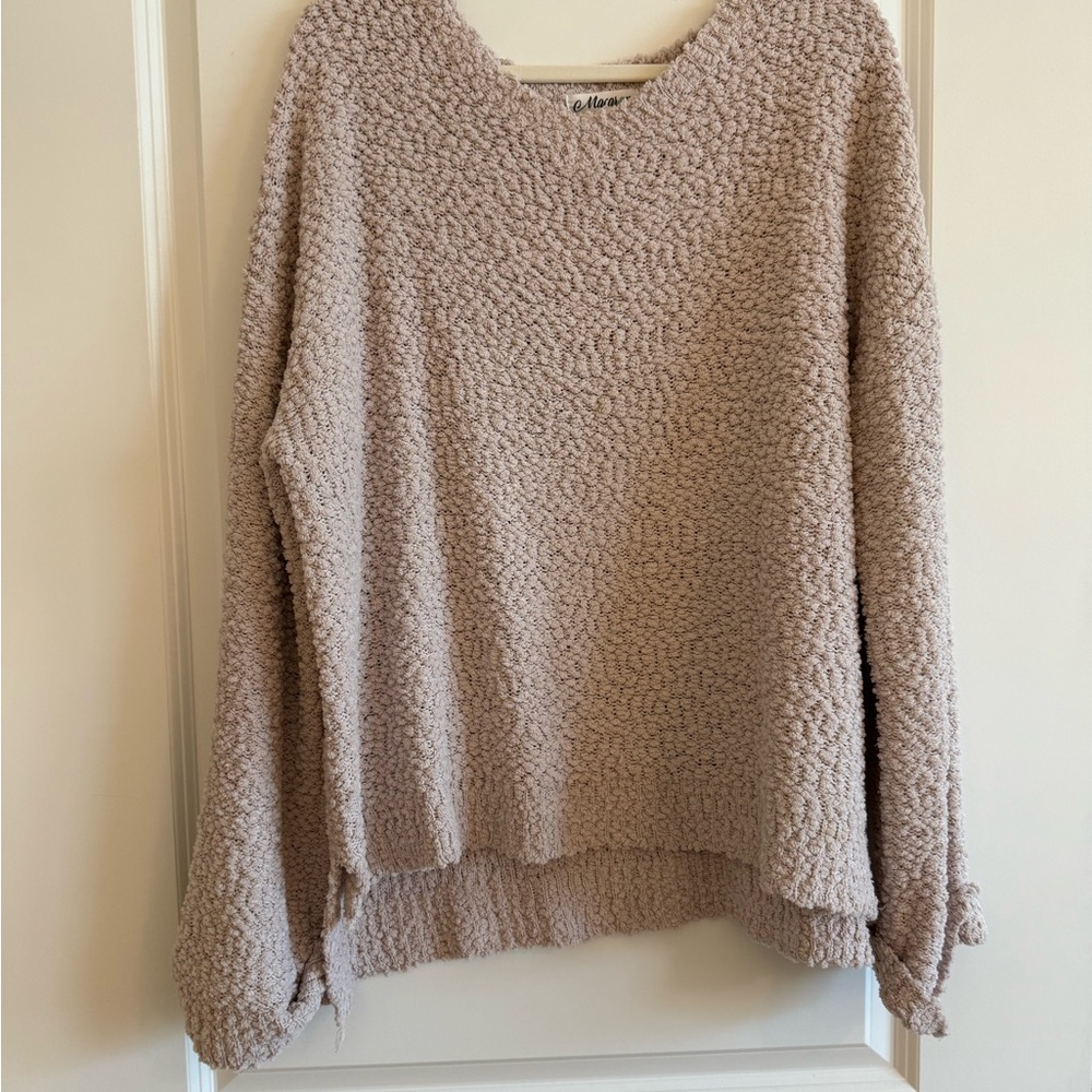 Boucle Fuzzy Taupe Sweater